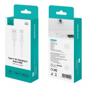USAMS καλώδιο USB-C σε USB SJ761, 3A 18W, 480Mbps, 1m, λευκό