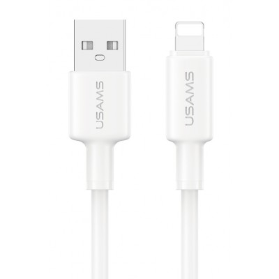 USAMS καλώδιο Lightning σε USB SJ762, 2.4A 12W, 480Mbps, 1m, λευκό