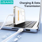 USAMS καλώδιο USB-C SJ763, 60W, 480Mbps, 1m, λευκό
