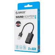 ORICO USB κάρτα ήχου SKT2, USB2.0, 2x 3.5mm, μαύρο