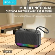 CELEBRAT φορητό ηχείο SP-21, 5W, Bluetooth, 1200mAh, μαύρο