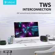 CELEBRAT φορητό ηχείο SP-21, 5W, Bluetooth, 1200mAh, μαύρο