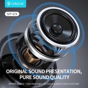 CELEBRAT φορητό ηχείο SP-23, 5W, Bluetooth, 1200mAh, μαύρο