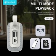 CELEBRAT φορητό ηχείο SP-23, 5W, Bluetooth, 1200mAh, μαύρο