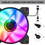 POWERTECH ανεμιστήρας για PC SP-PT-1309-2, slave, ARGB LED, 120mm, 1200RPM