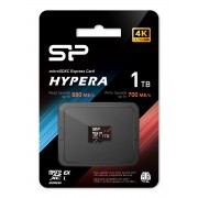 SILICON POWER κάρτα μνήμης microSDXC Express Hypera, 1TB, PCIe Gen 3x1, C10 UHS-I U3 A1 V30