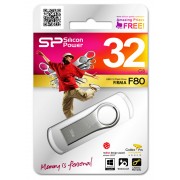 SILICON POWER USB Flash Drive Firma F80, 32GB, USB 2.0, Silver