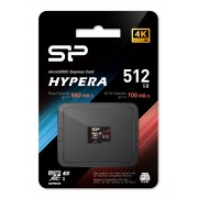 SILICON POWER κάρτα μνήμης microSDXC Express Hypera, 512GB, PCIe Gen 3x1, C10 UHS-I U3 A1 V30