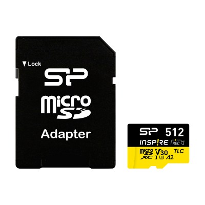 SILICON POWER κάρτα μνήμης microSDXC Inspire, 512GB, UHS-I U3 A1 V30