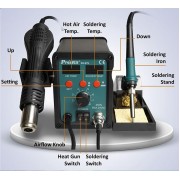 PROSKIT σταθμός συγκόλλησης SS-979B, κολλητήρι/air gun, 760W, 200-480 °C