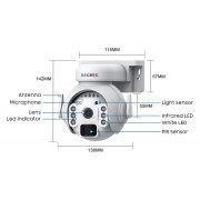 SECTEC smart ηλιακή κάμερα ST-515C-3M-4G-EU-5W, 3MP, 4G, SD, PTZ, IP65