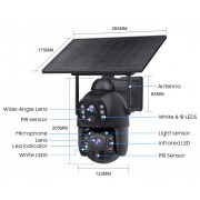 SECTEC smart ηλιακή κάμερα ST-536-6MAOV-4G-EU, dual lens, 3MP, 4G, SD, PTZ, IP66