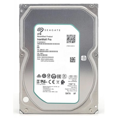 SEAGATE σκληρός δίσκος Iron Wolf Pro 3.5", 4TB, 256MB, 7200RPM, 6Gb/s, Factory Recertified
