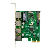 POWERTECH κάρτα επέκτασης PCIe σε USB 3.0 & GbE LAN ST642, VL805&RTL8153