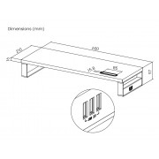 BRATECK επιτραπέζια βάση για οθόνη/laptop STB-118 με 3x USB θύρες, 17-32", έως 20kg, μαύρη