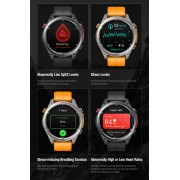 ZEBLAZE smartwatch Stratos 4 με φακό, heart rate, 1.43" AMOLED, GPS, 5 ΑΤΜ, MIL-STD-810H, μαύρο