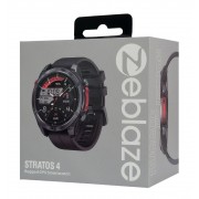 ZEBLAZE smartwatch Stratos 4 με φακό, heart rate, 1.43" AMOLED, GPS, 5 ΑΤΜ, MIL-STD-810H, μαύρο