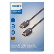 PHILIPS καλώδιο HDMI 2.0 SWV5650G, 4K/60Hz, 18Gbps, copper, 5m, γκρι