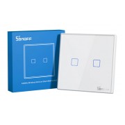 SONOFF smart διακόπτης T2EU2C-RF 433MHz, αφής, διπλός, λευκός