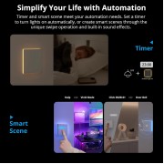 SONOFF smart διακόπτης T5-2C-86 με LED φωτισμό, διπλός, Wi-Fi, λευκός