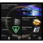 TECLAST tablet T65 με πληκτρολόγιο/στυλό αφής/θήκη, 13.4", 6/128GB, 4G, Android 15, 8000mAh, γκρι