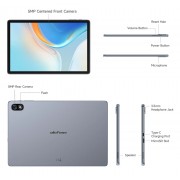 ULEFONE tablet Tab W10, 10.1" HD+, 4/128GB, 6600mAh, Android 14, γκρι