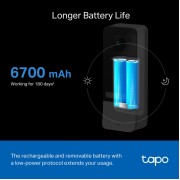 TP-LINK smart κουδούνι με κάμερα Tapo D230S1, Wi-Fi 2K, 6700mAh, Ver 1.0