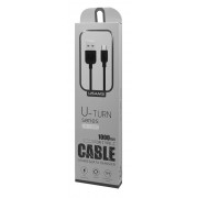 USAMS καλώδιο USB σε USB-C US-SJ099 U-Turn, 2.1A, 1m, μαύρο