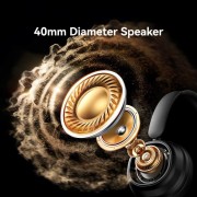 USAMS headphones SR01, ασύρματα, ANC, Φ40mm, 350mAh, μαύρα