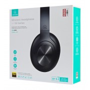 USAMS headphones YH21, ασύρματα & ενσύρματα, Φ40mm, 500mAh, μαύρα