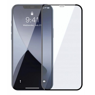 POWERTECH Tempered Glass 5D, full glue, iPhone 12 Pro Max, μαύρο