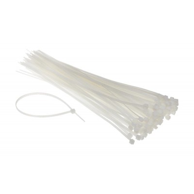 POWERTECH Δεματικά καλωδίων TIES-007, 200x3.6mm, λευκό, 100τμχ