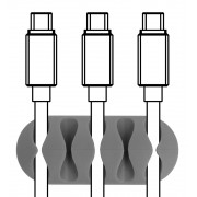 POWERTECH Οργανωτής καλωδίων σιλικόνης TIES-011, 5 καλωδίων, 6τμχ