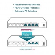 TP-LINK desktop switch TL-SF1008LP, 8-Port 10/100Mbps, 4x PoE, Ver. 2.0