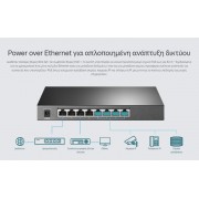 TP-LINK JetStream switch TL-SG2008P, 8-Port Gigabit, 4x PoE+, Ver. 3.0