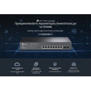 TP-LINK JetStream switch TL-SG2210MP, 10-Port Gigabit, 8x PoE+, Ver. 4.0