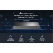 TP-LINK JetStream switch TL-SG2210P, 10-Port Gigabit, 8x PoE+, Ver. 5.0