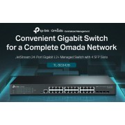 TP-LINK L2+ managed switch TL-SG3428, 24-Port Gigabit, 4x SFP, Ver. 2.0