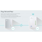 TP-LINK Wi-Fi AV600 Powerline Extender Kit TL-WPA4220, 300Mbps, Ver. 4.0