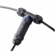 POWERTECH αδιάβροχος σύνδεσμος καλωδίων τροφοδοσίας TOOL-0113, τύπου ταφ, 3pin, IP68, μαύρος