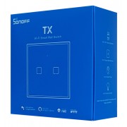 SONOFF smart διακόπτης ΤΧ-T3EU2C, αφής, Wi-Fi, διπλός, μαύρος