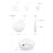 UBIQUITI Access Point UniFi U6+, WiFi 6, 3000Mbps, Dual band, PoE