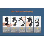 ULEFONE βάση smartphone αυτοκινήτου UAN15 για ταμπλό, 58-100mm x 120mm, μαύρη