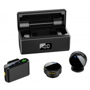 UPTECH ασύρματα μικρόφωνα UPW-M9MAX με θήκη φόρτισης, USB-C, 2.4GHz, μαύρο