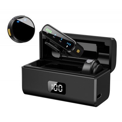 UPTECH ασύρματα μικρόφωνα UPW-M9MAX με θήκη φόρτισης, USB-C, 2.4GHz, μαύρο