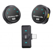 UPTECH ασύρματα μικρόφωνα UPWS-08 με θήκη φόρτισης, USB-C, 2.4GHz, μαύρο