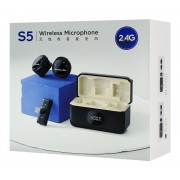 UPTECH ασύρματα μικρόφωνα UPWS-08 με θήκη φόρτισης, USB-C, 2.4GHz, μαύρο