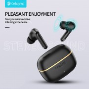 CELEBRAT earphones με θήκη φόρτισης WD03, True Wireless, 13mm, 30/300mAh, λευκά