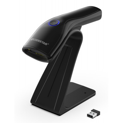 GTCODESTAR barcode scanner X-9200L με βάση, 1D & 2D, ενσύρματο & ασύρματο, Bluetooth, 800mAh, μαύρο