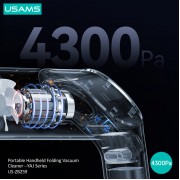 USAMS σκουπάκι χειρός US-ZB259, LED, 55W 4300Pa, 4000mAh μπαταρία, μαύρο